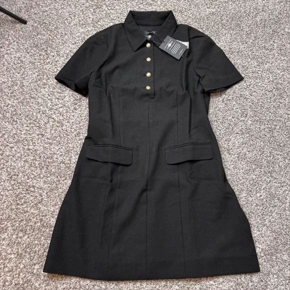 J.Crew Parc Dress 12T Black Carreman‎ French Italian Four Seasons Stretch Flare - Picture 2 of 9